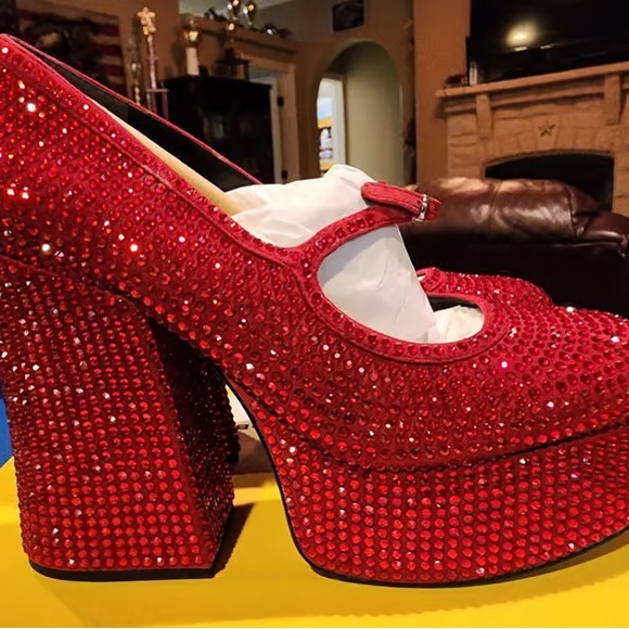 Marc Jacobs Glittering Red Platform Shoes - Picture 2 of 13